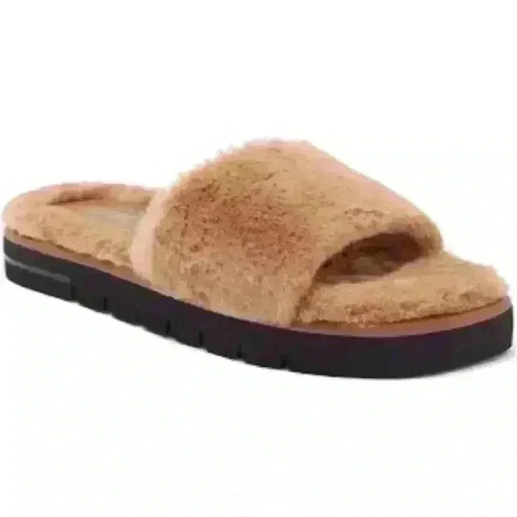 Stuart Weitzman Tan Fuzzy Flats - Picture 3 of 12